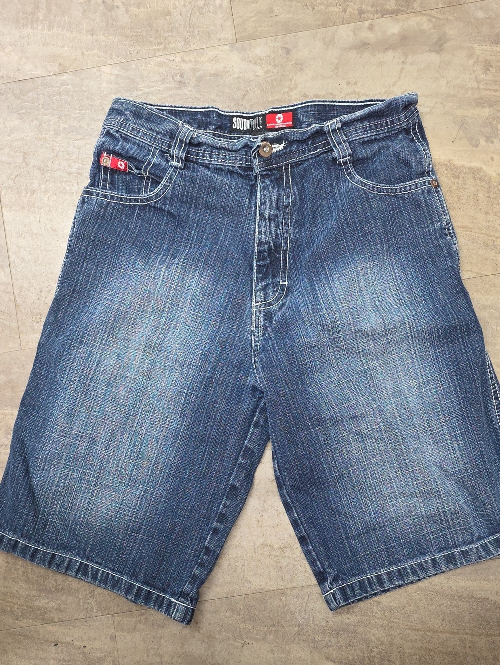 Vintage Y2K Girls Size 12 Blue Denim Contrast Stitch